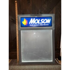 Rare Vintage Neon Lighted Molson Beer Sign Message Board   Bar Working